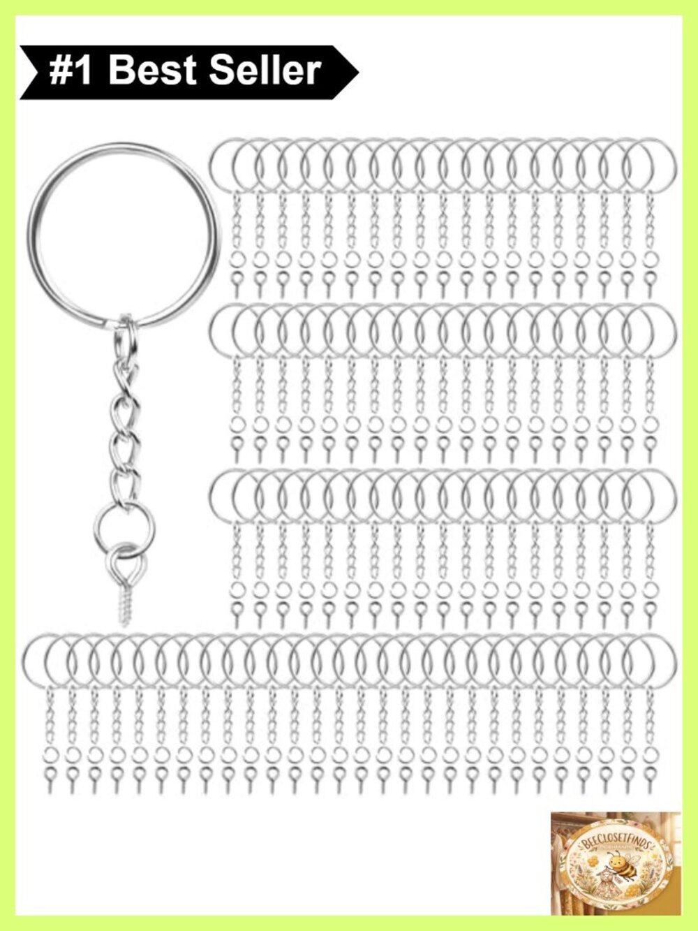 360pc Keychain Rings with Chain, Jump Rings, Screw Eye Pins for DIY Resin Crafts